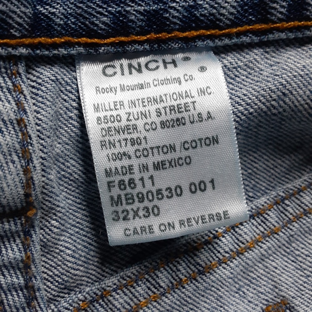 Cinch-Mens Blue Jeans Sz.32x30/Loose Fit/Wide Leg/Western/Cowboy/RN#17901/Work - Picture 6 of 12